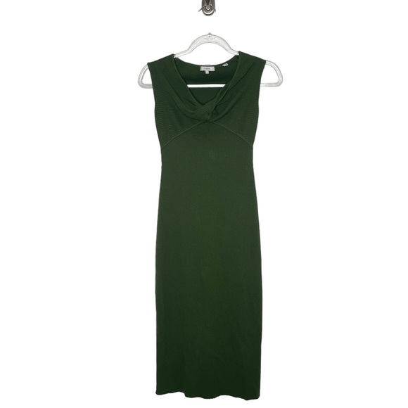 Vince | Ribbed Twist Dress in Green Small - Picture 4 of 9